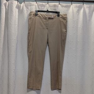 Investments Pants, 14, Jacquard Fabric, Tan with Subtle Gold Shimmer, Crop NWOT
